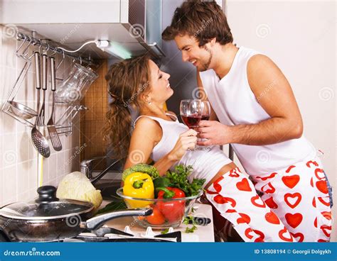 romantic sex in kitchen